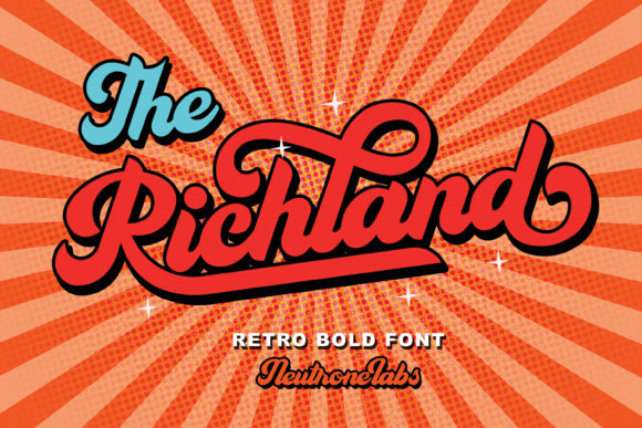 The Richland Font Review: A Bold Display Typeface for Retro Branding